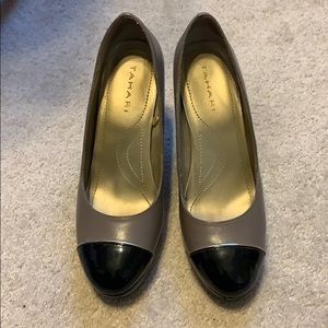 Grey and Black Tahari Pumps